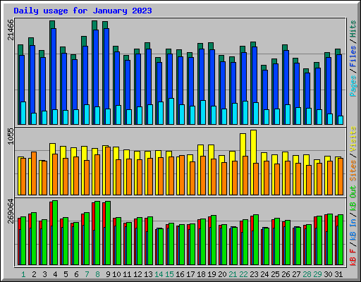 Daily usage for January 2023