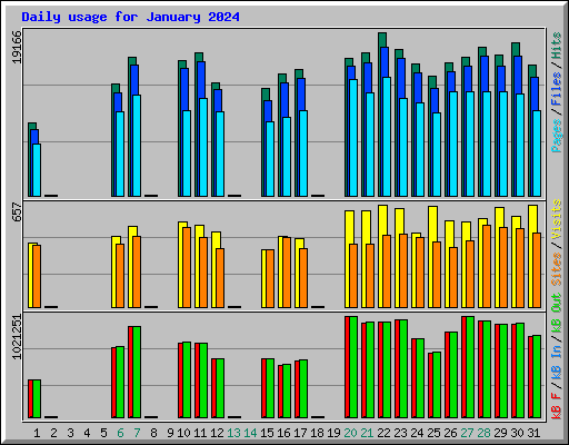 Daily usage for January 2024