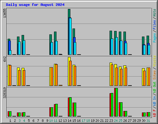 Daily usage for August 2024