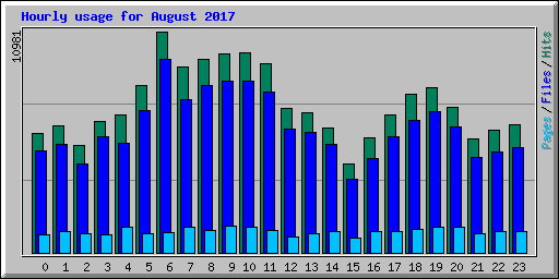 Hourly usage for August 2017