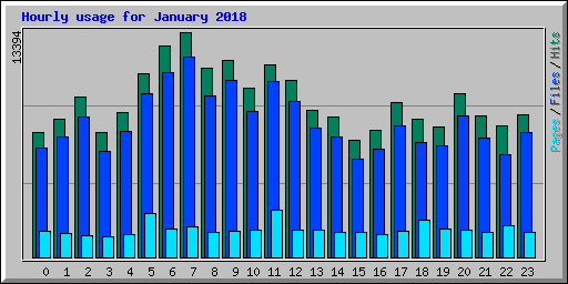 Hourly usage for January 2018