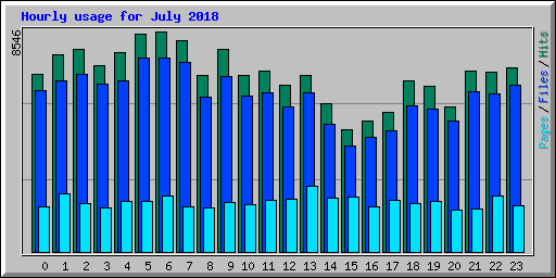 Hourly usage for July 2018