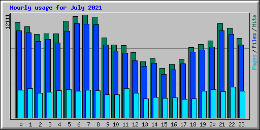 Hourly usage for July 2021