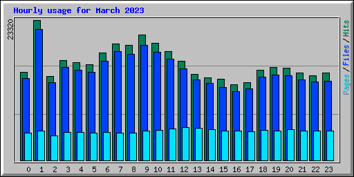 Hourly usage for March 2023