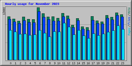 Hourly usage for November 2023